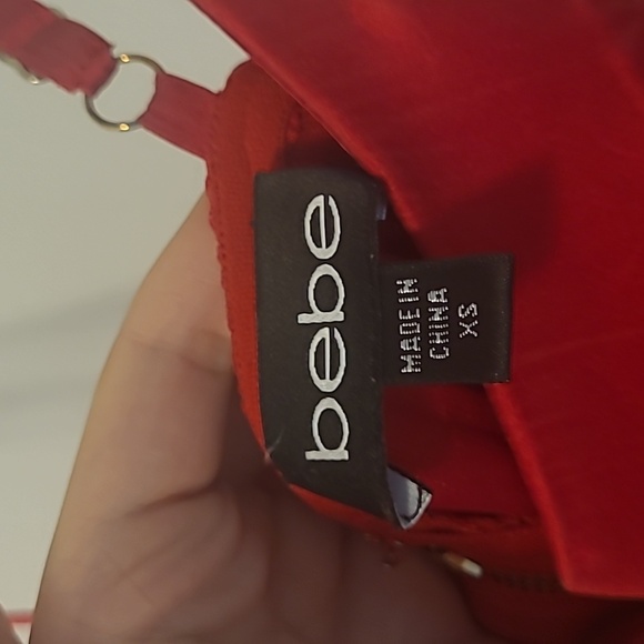 Bebe Y2k Mini Vibrant Red Bodycon Dress Size XSmall - Picture 10 of 11
